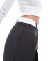 Фото #10 товара ASOS DESIGN wide leg dad trouser with contrast waistband in charcoal