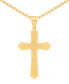 ფოტო #4 პროდუქტის Men's Cubic Zirconia Cross 24" Pendant Necklace in Gold-Tone Ion-Plated Stainless Steel