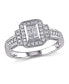 ფოტო #1 პროდუქტის Princess and Round Certified Diamond (1/3 ct. t.w.) Halo Engagement Ring in 14k White Gold