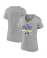 ფოტო #2 პროდუქტის Women's Heathered Gray Los Angeles Rams Super Bowl LVI Champions Locker Room Trophy Collection V-Neck T-shirt