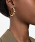 ფოტო #5 პროდუქტის Gold-Tone Crystal Bezel Medium Hoop Earrings, 1.4"