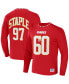 Фото #2 товара Men's NFL X Staple Red Kansas City Chiefs Core Long Sleeve Jersey Style T-shirt