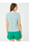 Фото #28 товара Футболка Koton Striped Tee YNeck Short Sleeve