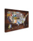 Фото #2 товара Masters Fine Art 'USA License Plate Map on Wood' Canvas Art - 18" x 24"