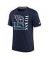 ფოტო #2 პროდუქტის Men's Navy Tennessee Titans Wordmark Logo Tri-Blend T-shirt