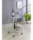 Chrissy 31" 2-Tier Round Glass Serving Cart