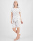 Фото #1 товара Пижама Charter Club женская 2-х предметная набор пижам из хлопка Bermuda Short, созданная для Macy's