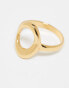 ASOS DESIGN Curve 14K gold plated ring with molten circle design