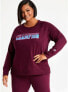 Фото #1 товара Champion Logo Print Sweatshirt Dark Berry Plus 2XL