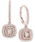 Diamond Halo Drop Earrings (1/2 ct. t.w.) in Sterling Silver, 14k Rose Gold Sterling Silver & 14k Gold Sterling Silver.