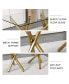 Фото #5 товара Modern Glass Dining Table for 6-8 with Golden Metal Legs
