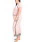 ფოტო #3 პროდუქტის Plus Size 2-Pc. Coastal Life Cropped Pajamas Set