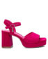 ფოტო #2 პროდუქტის Women's Heeled Suede Sandals With Platform By Pink