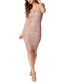 Фото #1 товара Juniors' Sequined Lace V-Neck Bodycon Dress