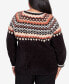 Фото #2 товара Plus Size Park Place Classic Fair Isle Crew Neck Sweater