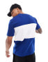 Champion Rochester collegiate colourblock t-shirt in blue and white