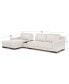 Фото #9 товара Darrium 3-Pc. Leather Chaise Sofa with Console, Created for Macy's