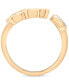 ფოტო #4 პროდუქტის Diamond Flower Cuff Ring (1/6 ct. t.w.) in 14k Gold, Created for Macy's