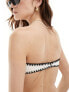 Stradivarius bandeau bikini top with contrast stitch in ecru