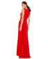 Women's Embroidered Illusion Cap Sleeve A Line Gown