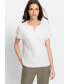 ფოტო #2 პროდუქტის Women's 100% Cotton Short Sleeve Eyelet T-Shirt