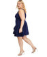 Фото #3 товара Trendy Plus Size Notched-Neck Tiered-Hem Dress