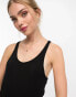 Фото #6 товара Miss Selfridge racer back tank midi dress in black