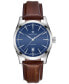 ფოტო #1 პროდუქტის Men's Swiss Automatic American Classic Brown Leather Strap Watch 42mm