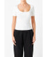 ფოტო #1 პროდუქტის Women's Ribbed Short Sleeve Top