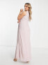 Фото #5 товара TFNC Maternity pleat waistband maxi dress in mink pink