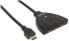 Фото #6 товара Manhattan HDMI Switch 3-Port - 4K@60Hz - Connects x3 HDMI sources to x1 display - Manual Switching (via button) - Integrated Cable (58cm) - No external power required - Black - Three Year Warranty - Blister - HDMI - Plastic - Black - 60 Hz - 10 m - 480i - 480p - 57