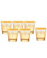 Double Old Fashion 6 Piece Gold Band Glass Set