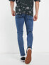 Фото #2 товара COLLUSION x001 skinny jeans in blue mid wash