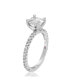 ფოტო #3 პროდუქტის Suzy Levian Sterling Silver Cushion Cut Cubic Zirconia Bridal Engagement Ring