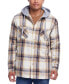 Men's Sherpa Lined Flannel Hooded Shirt Jacket