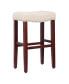 Фото #2 товара 29" Upholstered Saddle Seat Faux Leather Bar Stool (Set of 2)