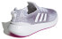 Фото #4 товара Кроссовки женские adidas Originals Swift Run 22 представлят серую, фиолетовую и белую расцветку.