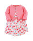 ფოტო #1 პროდუქტის Baby Girls Baby Organic Cotton Dress and Cardigan 2pc Set, Rosebud