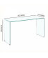 Glass Console Table, Transparent Tempered Glass Console Table With Rounded Edges Desks, Sofa