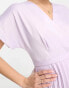 Фото #2 товара Closet London Petite wrap front pleated mini dress in lavender