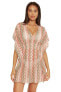 Фото #1 товара Becca by Rebecca Virtue 299591 Solstice Crochet Plunge Tunic, Cameo Multi, M/L