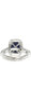 ფოტო #3 პროდუქტის Suzy Levian Sterling Silver Emerald-cut Cubic Zirconia Halo Engagement Ring