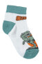 Erkek Çocuk 3'lü 2-12 Yaş Patik Çorap Mint Yeşili