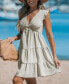 Women's Smocked Bodice & Flutter Sleeve Mini Beach Dress