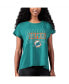 Women's Aqua Miami Dolphins Abigail Back Slit T-shirt