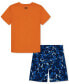 Фото #2 товара Toddler & Little Boys Logo T-Shirt & Printed Shorts, 2 Piece Set