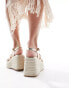 Schuh Exclusive Vienna strappy espadrille wedges in gold Золотистый, 36 - фото #4