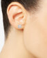 ფოტო #2 პროდუქტის Cultured Freshwater Pearl (6mm) & Lab-Created White Sapphire (1 ct. t.w.) Flower Stud Earrings in Sterling Silver
