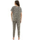 Фото #2 товара Women's 2-Pc. Printed Jogger Pajamas Set