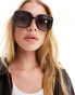 ASOS DESIGN 70s square sunglasses in black